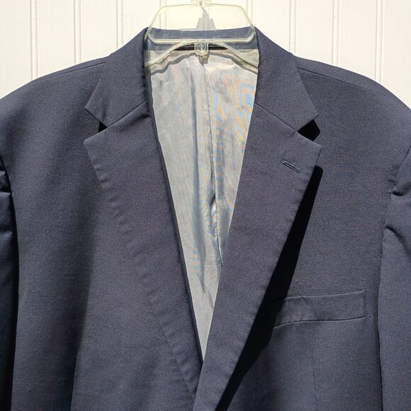 HART SCHAFFNER MARX Jacket Mens 50R Navy Blue Blazer Coat Bronze Buttons Vintage - Picture 2 of 16